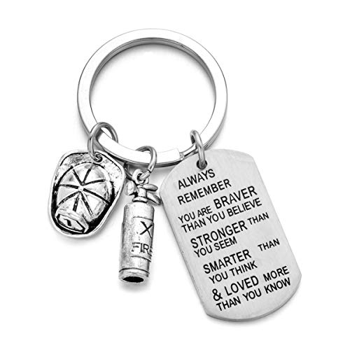 JRXOO Firefighter Keychain Firefighter To Be Gift Firefighter Graduation Gift Firefighter Gift For Men Firefighter Men Keychain