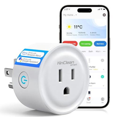 KinClean Smart Plug, WiFi Smart Outlet Works with Alexa &