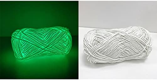 WLY Knitting Yarn 50g Luminous Crochet Yarn Polyester Hand Knitted Luminous Yarn DIY Weave Glow in The Dark for for Cardigan Scarf Suitable for Kids Woman (White)