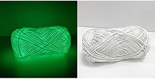 WLY Knitting Yarn 50g Luminous Crochet Yarn Polyester Hand Knitted Luminous Yarn DIY Weave Glow in The Dark for for Cardigan Scarf Suitable for Kids Woman (White)