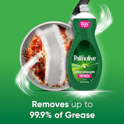 Image of Palmolive Ultra Strength Liquid Dish Soap, Cuts Grease and Grime, No Soaking Needed, Powerful on Plastics, Dishwashing Liquid, 32.5 fl oz Bottle