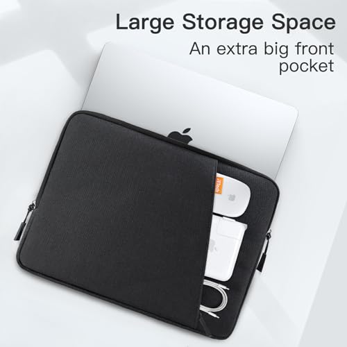 Image of JETech Laptop Sleeve for 15-Inch Notebook, Compatible with MacBook Air 15-Inch M5-M2, MacBook Pro 16-Inch M5-M1, Waterproof Shockproof Case with Accessory Pocket Bag (Black)