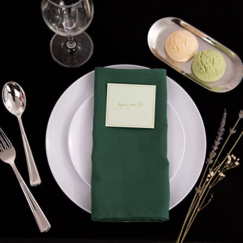 Pulote 100Pcs White Plastic Plates-Premium Quality Heavyweight White Disposable Plates Including 50 White Dinner Plates, 50 White Dessert/Salad Plates,For Wedding&Party #TOP4