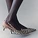 Cantianshu Fashion Leopard Print Slingback Pumps Shoes for Women Pointed Toe Kitten Heels Slip On Work Pumps Close Toed Small Heels Wedding Party Casual Dress Shoes Leopard Size 42