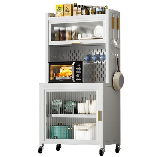 Armoires de garde-manger avec portes transparentes et étagères réglables