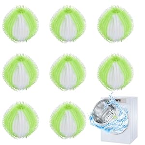 Set van 8 anti-haarballen voor wasmachine, verwijdert dierenharen, herbruikbaar, filterballen voor haren en haren voor katten, honden, wasaccessoires, verwijdert alle haren en pluisjes