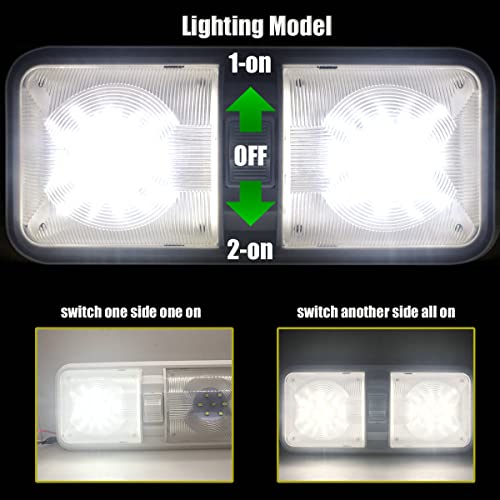 Yesche Universal Rv Led Lights Interior 12V 24V White Lighting With On/Off Switch Super Bright For Car Truck Trailer Rv Boat Camper Van Caravans Ceiling Roof Lamp Fixture Dome Light Accessories 4-Pack #TOP5