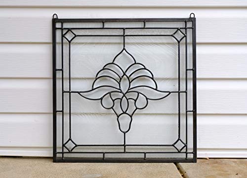 20" x 20" All Clear Beveled Glass Hanging Window Panel