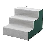JOROBURO Pet Steps, Soft Plush Portable Pet Stairs with Removable Washable Cover, Non Slip Dog Stairs Folding Pet Stairs for Small Dogs Cats Pets