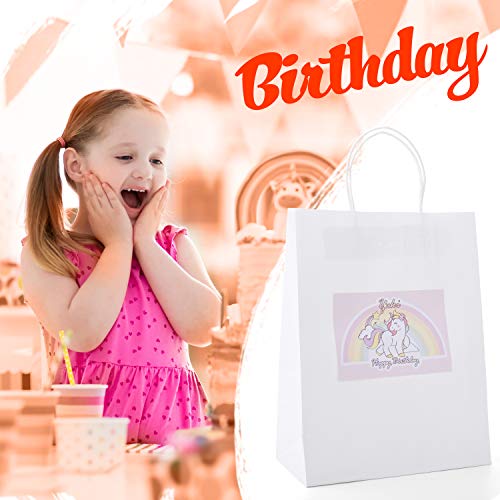 GSSUSA White Kraft Paper Gift Bag with Handles, 10x5x13 Bulk Shopping Grocery Paper Bags 100 Pc, Party Favor, Retail, Small Business, Packaging, Christmas, Merchandise, Boutique, Wedding, Baby Shower