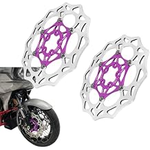 POWER JAMES 13.5" Purple Big Front Floating Brake Rotors, Compatible with Harley Davidson 2023-25 CVO Street Glide, CVO Road Glide, FLTRXSTSE, FLHXSE, FLTRXSE