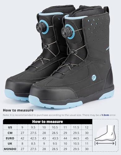 DEERFAMY Step on Snowboard Boots for Men, Black/Gray