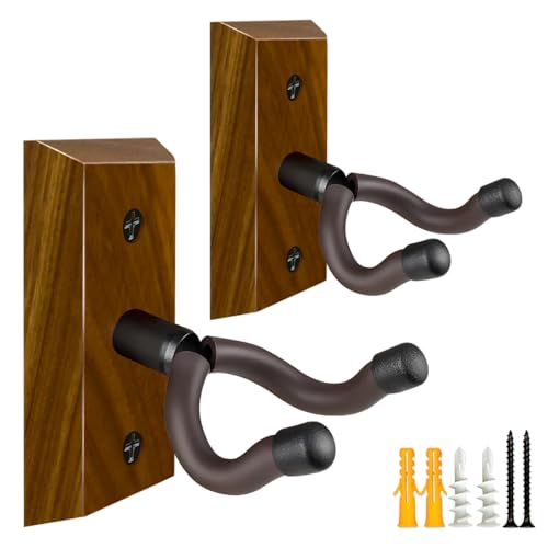 MUSO Nature - Gancho de madera para guitarra, soporte resistente, se adapta a acústico, clásico, bajo...