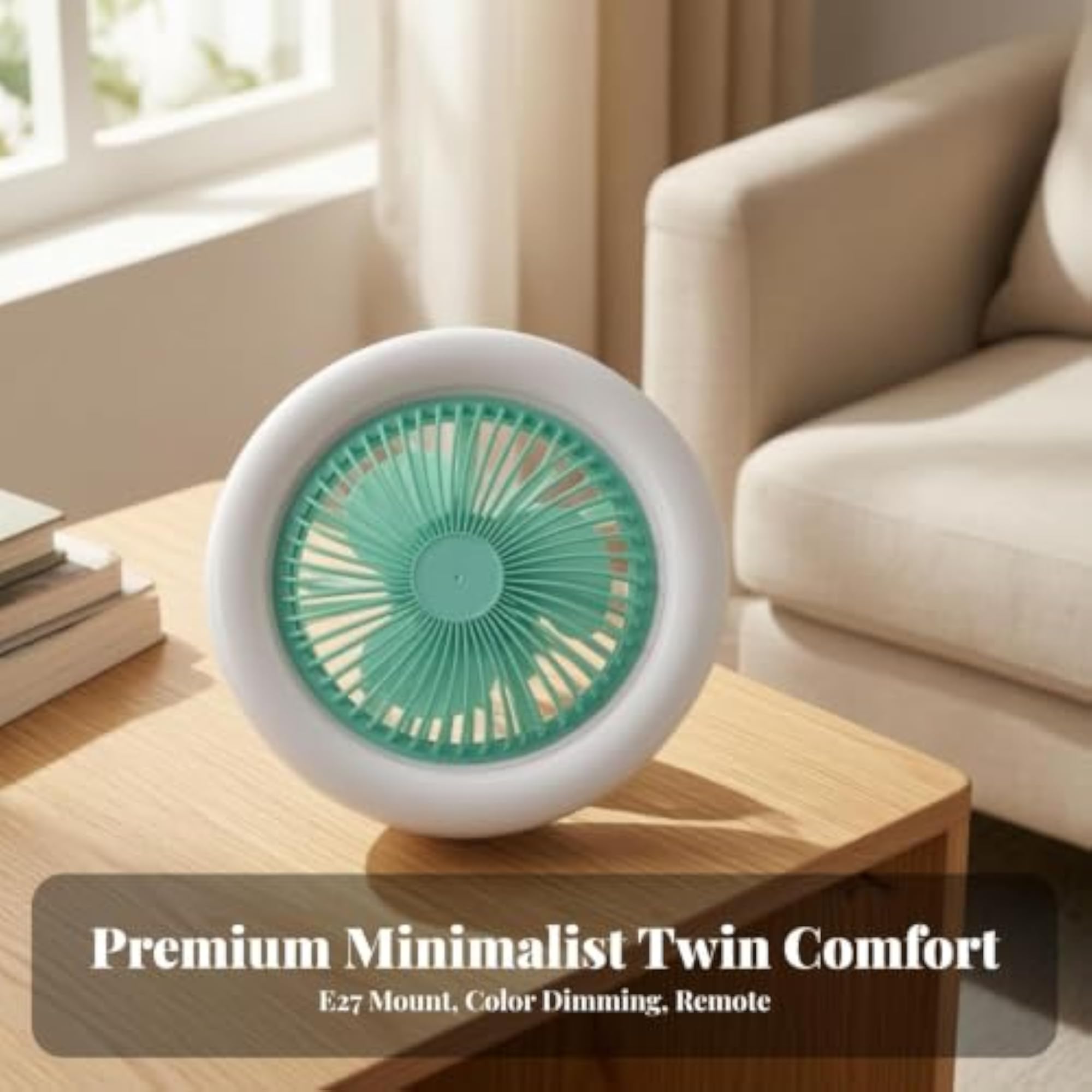 3-Color E27 Screw-Base Fan Light with Timer Function