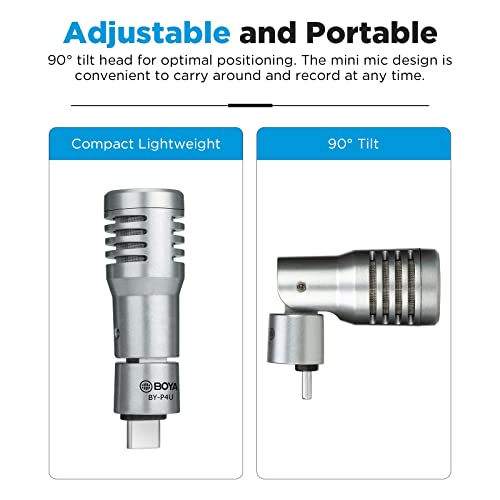 Boya External Portable Mini Microphone For Android Phone Smartphone Plug And Play Professional Type C Condenser Mic Usb C Microphones For Video Recording Streaming Youtube Vlogging By-P4U #TOP29