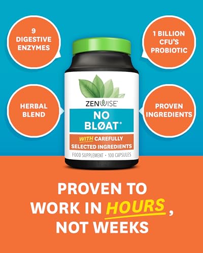 Zenwise No Bloat - Probiotics, Digestive Enzymes for Bloating and Gas Relief - Ginger, Dandelion, and Lactase to Improve Digestion (100 Count) - Image 2
