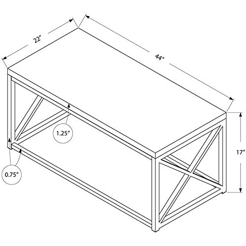 Bowery Hill Coffee Table Accent Cocktail Rectangular Living Room 44" L Metal Gray #TOP29