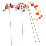 DECHOUS 4個和風デザインのデコレーションピック ケーキやフラワーアレンジメント用装飾 アイテム ホームパーティー イベント装飾に適用