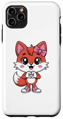 Cute Red Fox Coquette Bow Retro Red Fox Kids Girls �X�}�z�P�[�X iPhone 11 Pro Max �p