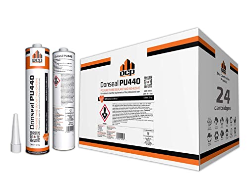 Dcp Donseal Pu440 Concrete Sealant - Paintable Concrete Expansion Joint Filler - Non-Sag Polyurethane Caulk For Joints & Walls - Grey Concrete Sealer 10.1 Fl. Oz Cartridge - Box Of 24 Units #TOP1