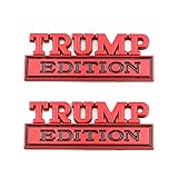 2 Stück Trump Edition Emblem Geeignet für Alle Fahrzeugtüren Karosseriegepäck Und Andere Gegenstände (rot)