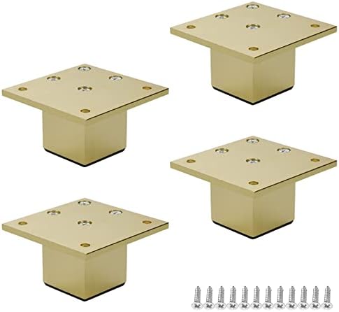 Wealrit 4 Pcs Metal Furniture Legs 2inch Tall Square Tube Cabinet Feet Table Support Legs Sofa Bed Leveling Feet(Brushed Gold) Wealrit 4 Pcs Metal Furniture Legs 2inch Tall Square Tube Cabinet Feet Table Support Legs Sofa Bed Leveling Feet(Brushed Gold)