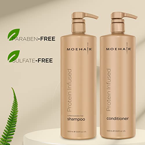 Moehair Protein Infused 2 In 1 Thickening Shampoo And Conditioner For Fine Hair | Protein Hair Treatment For Smoothing, Nourishing, Hydrating, Moisturising, Dry Scalp | Protein Shampoo For Curly & Oily Hair | Sulfate Free And Paraben Free | Shampoo And Conditioner Set33.8 Fl Oz #TOP2