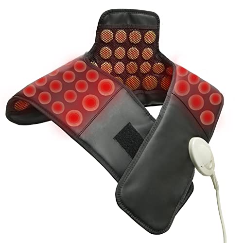 Utk Heating Pad For Neck And Shoulders, Far Infrared Heating Wrap Pad For Neck And Shoulder, Natural Jade Tourmaline 23.5"X21.5'‘ #TOP2