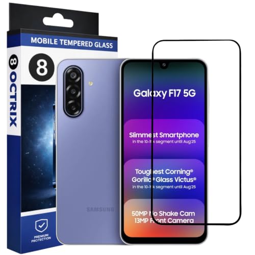 Image of Premium Tempered Glass Screen Protector Compatible for Samsung Galaxy F17 5G with Edge to Edge Coverage - Case Friendly, Anti-Scratch & Bubble-Free Installation Kit (Pack Of 1)