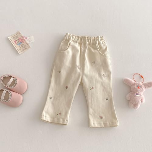 Baby Girls Cotton Bell-Bottoms Pants Toddler Jeans Outward Clothing,for 0-5 Years2