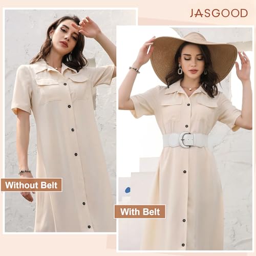 JASGOOD Women Stretchy Wide Waist Belt for Dress Ladies Vintage Elastic Belt by JASGOOD - Used condition - Image 3