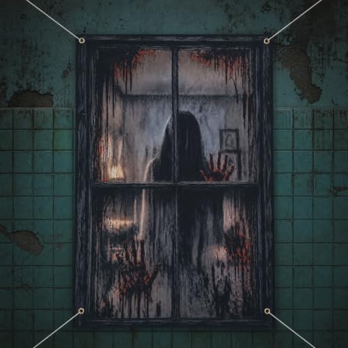 Ofrinxs Halloween Window Decorations, 2 Pcs Scary Door Cover Curtains - image 5