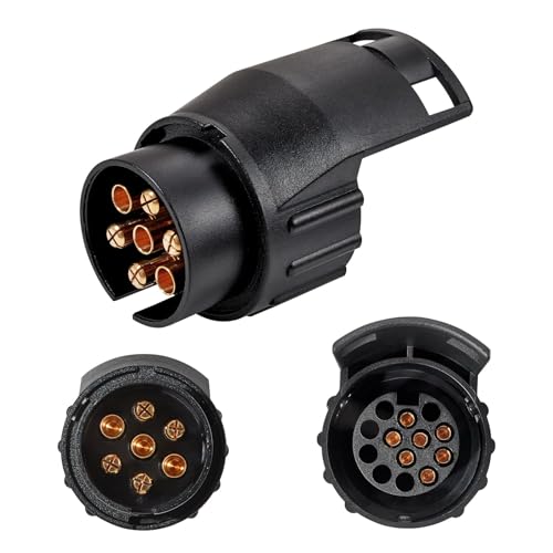 RED WOLF Adapter Anhänger 7 auf 13 Polig 12V für PKW LKW Wohnwagen Wohnmobil Anhängerkupplung 7 Pol auf 13 Anhängeradapter (1 Stück)
