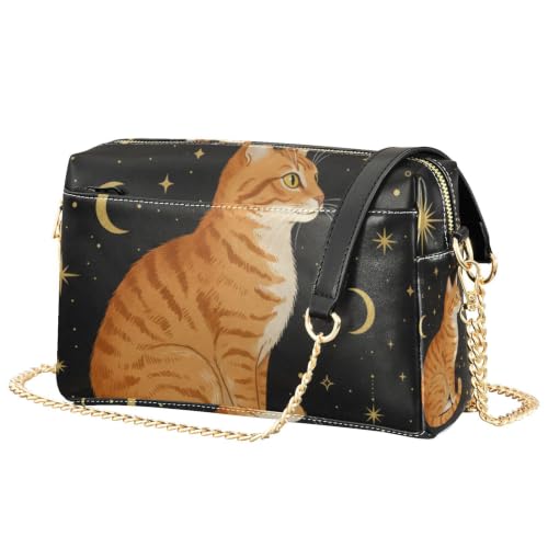 Sac à bandoulière pour femme motif lune et étoile sac à main tendance en cuir synthétique