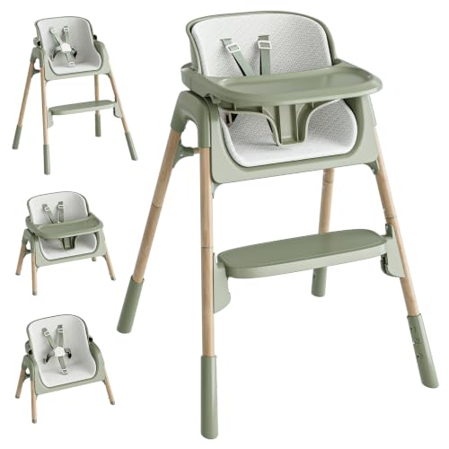 Mloong High Chair for Babies and Toddlers - Adjustable 3-Heigh Highchair