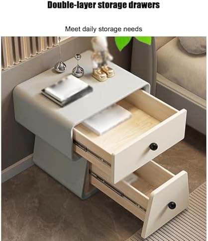 Modern Wooden Nightstand - Stylish Bedside Table with Storage Cabinet for Bedroom & Living Room - Versatile Black End Table (45x40x47cm) - Sleek Design & Functional Storage