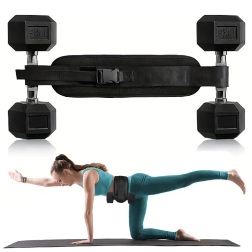 Exercise Hip Thrust Belt, Booty Belt for Hip Thrust, Adjustable Lifting Belt,Hip Belt Pad for Dumbbells Kettlebells Gym Fitness Bodybuilding Weightlifting（Black）