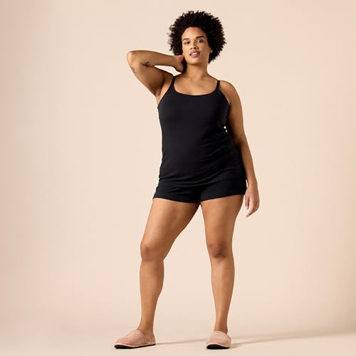 Amazon Essentials Women's Maternity Nursing Camisole with Adjustable Straps and Built-in Shelf Bra, Pack of 2, Black Stripe, X-Large by Amazon Essentials - Image 8