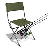 LEADALLWAY Fishing Chair with Rod Holder Portable Folding Camping Stool Small Chair (Green Large)