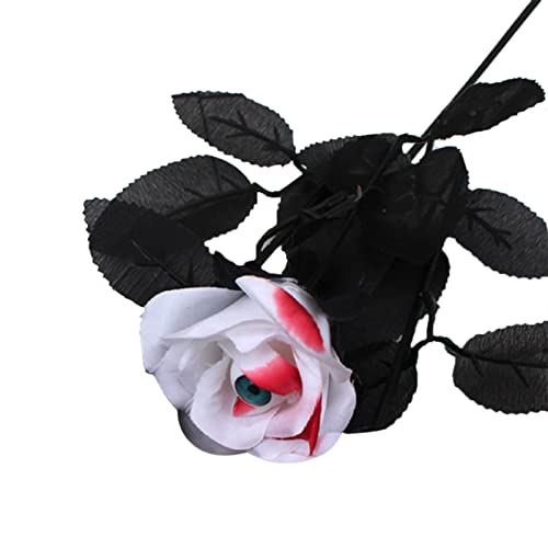 Liuyoyo Roses sanglantes artificielles, fausses roses noires avec boules d'œil, bouquets de roses artificielles en soie, 40 cm Cover