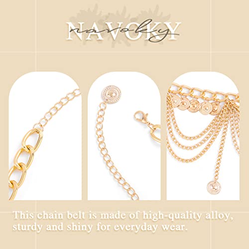 Navoky Tassel Detail Chains Belt Layered Gold Coin Pendant Waist Chain Dress Jewelry Accessories For Women And Girls #TOP2