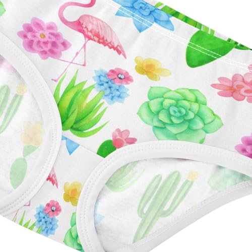 Cacti Pink Flamingos Panties Little Girl Toddler Girls Underwear Cotton Aesthetic Briefs Girls Undies 2t4