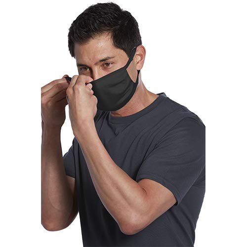 Miniatura 7 de Port Authority Cubrebocas reutilizable (paquete de 50), color negro, Negro -