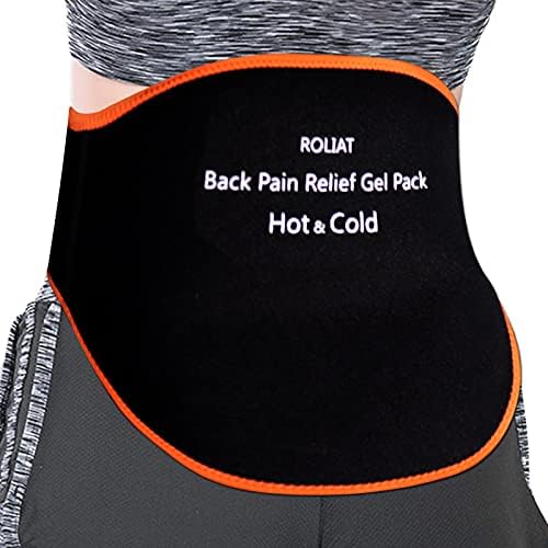 ROLIAT Gel Packs for Back Pain Relief - Support Hot & Cold Therapy - Reusable and Flexible Ice Wrap for Lower Back Injuries or Swelling of Strains, Sprains, Sports Injuries & Bruises, Lumbar Pain