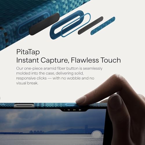 Image of Pitaka Thin Light iPhone 17 Pro 6.3 inch Case Cover with Camera Control Button, MagSafe Compatible, Ultra-Slim Case with Caseless Touch Feeling, 600D Aramid Fiber Woven (Moonrise)