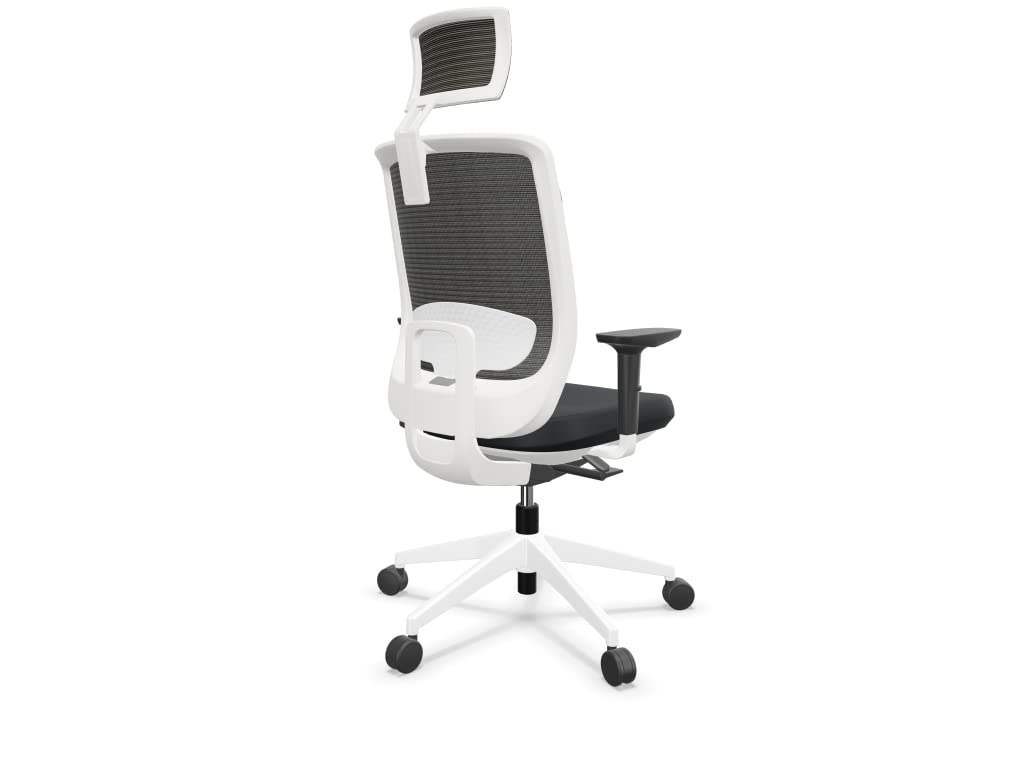 Silla de Escritorio ergónomica Actiu Trim | White and Black Silla de Oficina Profesional