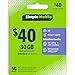 SIMPLE Mobile Refill Card - $40 ReUp Prepaid Airtime Card
