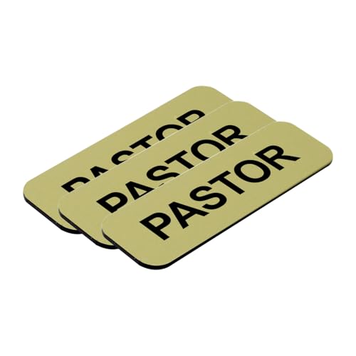 Pastor 1 x 3 Brushed Gold Name Tag