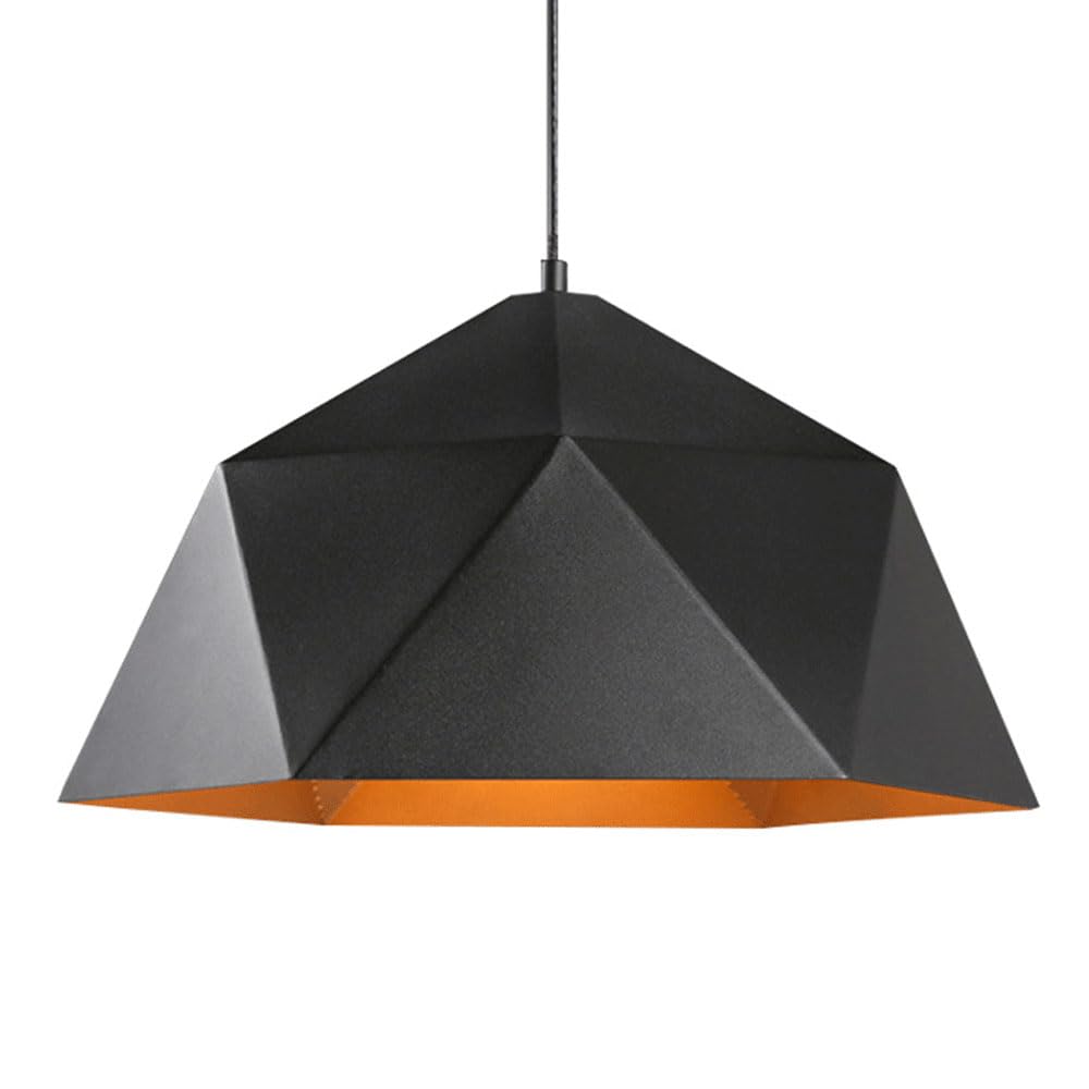 Suspension en fer E27 à une tête avec abat-jour personnalisé noir style simple pour plafond