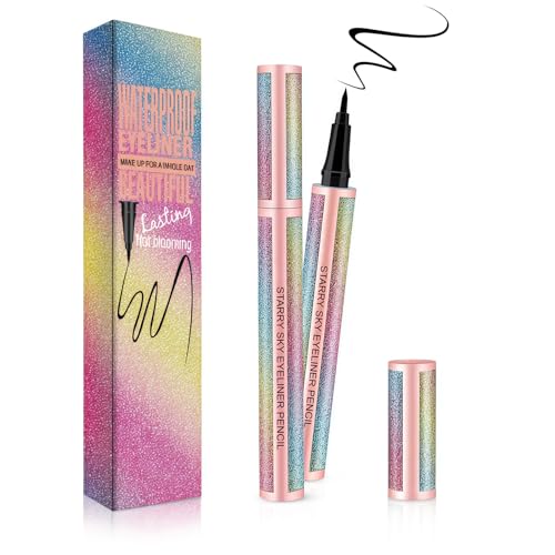 Eyeliner Liquide Noir Waterproof, Embout Ultra-Précis pour Tracé Parfait, Eye Liner Noir Waterproof, Maquillage Durable et Confortable, Eye Liner Waterproof pour Tous Styles